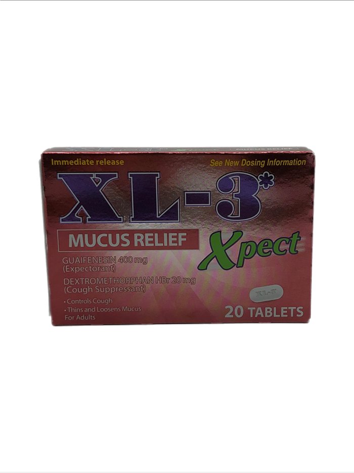 27368 - XL-3 Mucus Relief Xpect Tablets- 20 Tabs - Box:  - Loc: K1