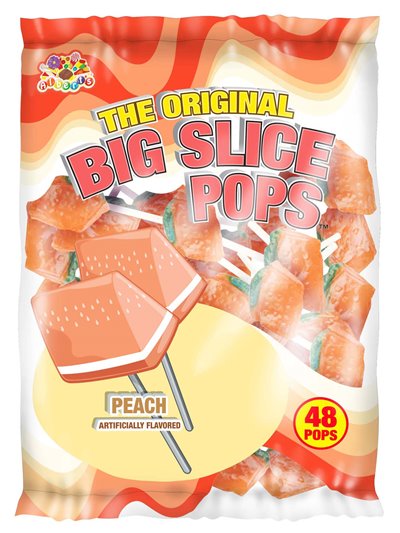 597 - Big Slice Slice Pops Peach - 48ct - Box:  - Loc: M7