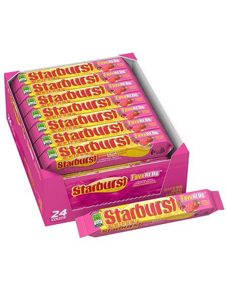 902 - Starburst Fruit Chews Fave Reds - 24ct - Box:  - Loc: M9