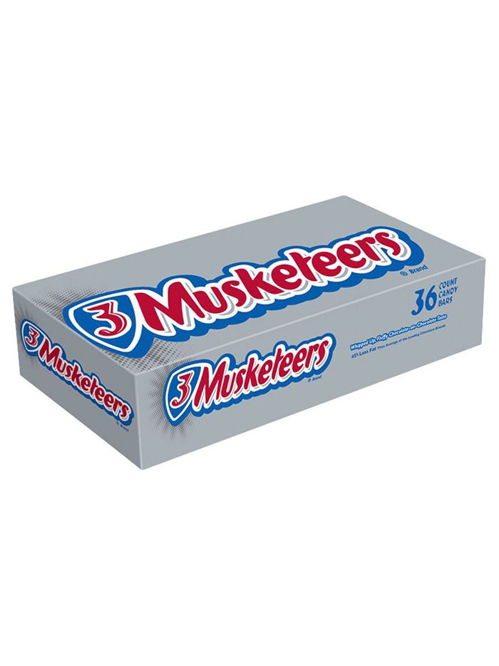 1012 - 3 Musketeers Bar - 36ct - Box:  - Loc: M5