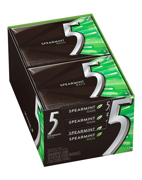 1332 - 5 Gum Spearmint Rain - 10/15 Sticks - Box:  - Loc: N2