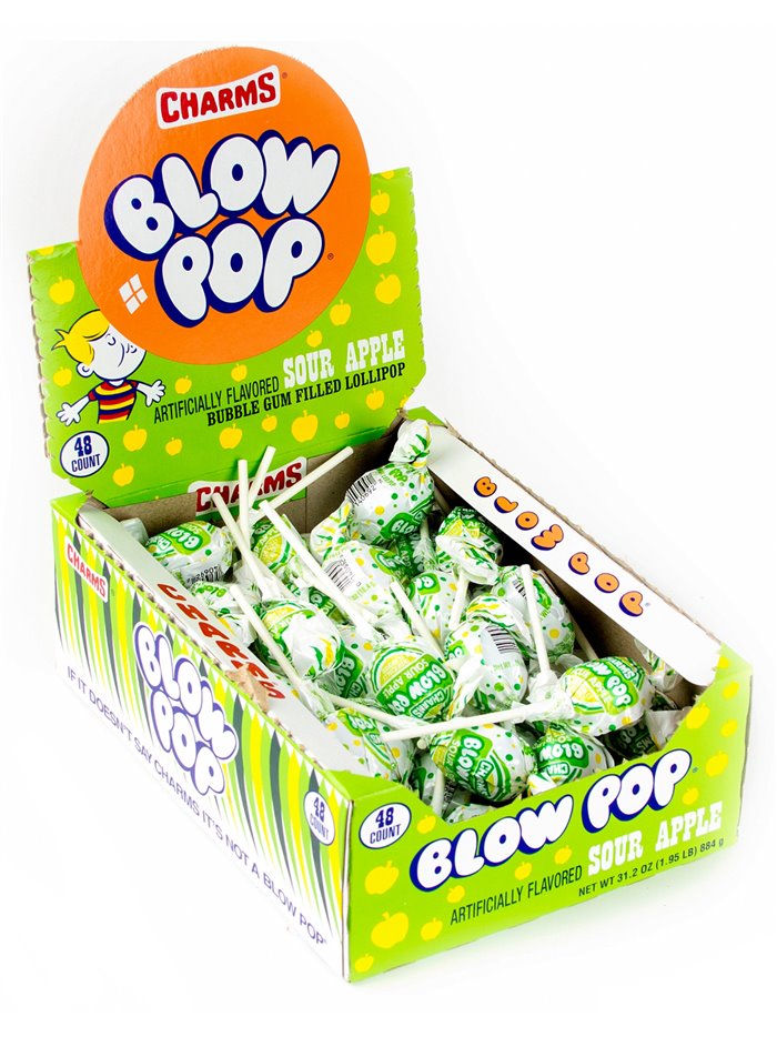 1494 - Blow Pop Sour Apple - 48ct - Box:  - Loc: M3