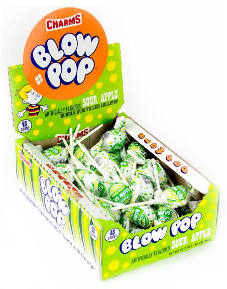 1494 - Blow Pop Sour Apple - 48ct - Box:  - Loc: M3