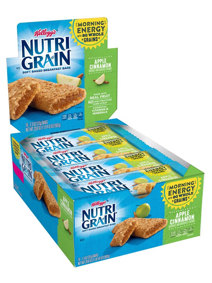 1652 - Nutri Grain Apple Cinnamon, 1.3 oz. - 16 Bars - Box:  - Loc: M1