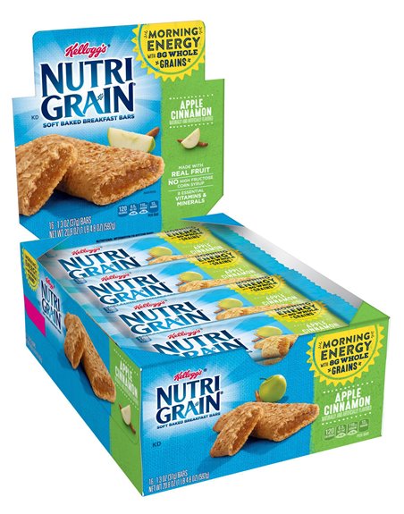 1652 - Nutri Grain Apple Cinnamon, 1.3 oz. - 16 Bars - Box:  - Loc: M1