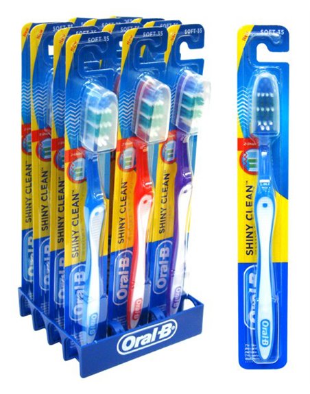 3464 - Oral-B Toothbrush Shiny Clean - (Pack of 12) - Box:  - Loc: K8