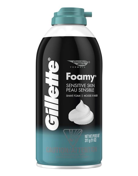 3886 - Gillette Foamy Sensitive Skin ( Blue ) - 11 oz. - Box:  - Loc: K11