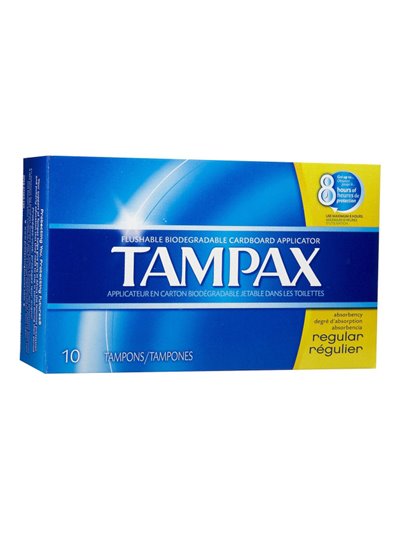 3955 - Tampax Regular, 10 Tampons - (Pack of 12) - Box:  - Loc: E1