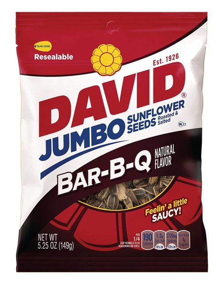 5377 - David Sunflower Seeds, BBQ - 5.25 oz. ( 12 Packs ) - Box:  - Loc: M11