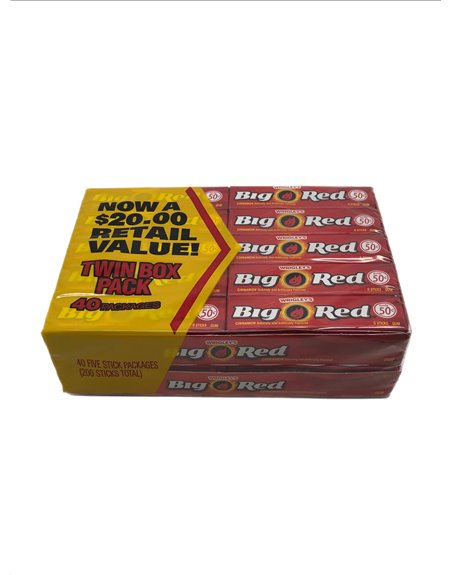27575 - Wrigley's Big Red Gum 50cents - 40 Pack - Box:  - Loc: N3