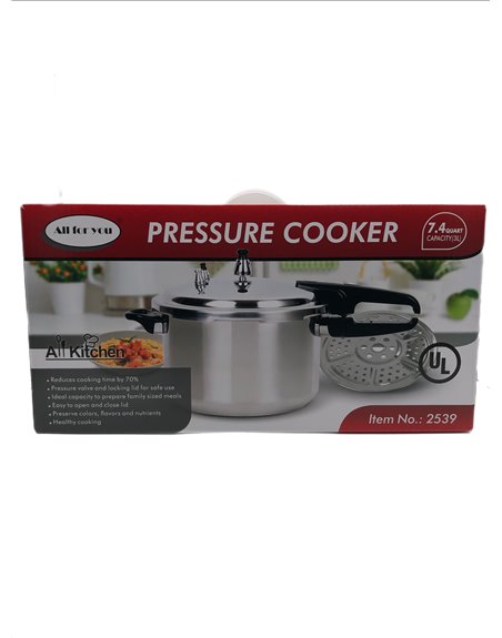 27585 - All For You Aluminum Pressure Cooker, 7.4QT (7Lt). - Box:  - Loc: J9