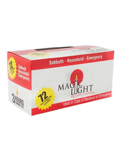 7189 - Magic Light Candle 3 Hrs - 72 Count (sabbath) - Box:  - Loc: A10