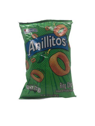27775 - Yummies Anillitos Ring Chips Jalapeno. 24/5.3 oz - Box:  - Loc: N5