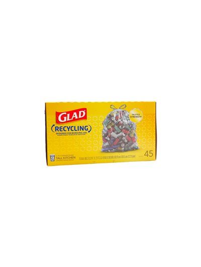 27834 - Glad Recycling Tall Kitchen  ( Clear ), 13 Gal - 45 Bags (Case of 6) - Box:  - Loc: A4