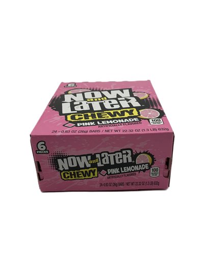 27904 - Now & Later Chewy Pink Lemonade 25?� - 24/6pcs - Box:  - Loc: L10