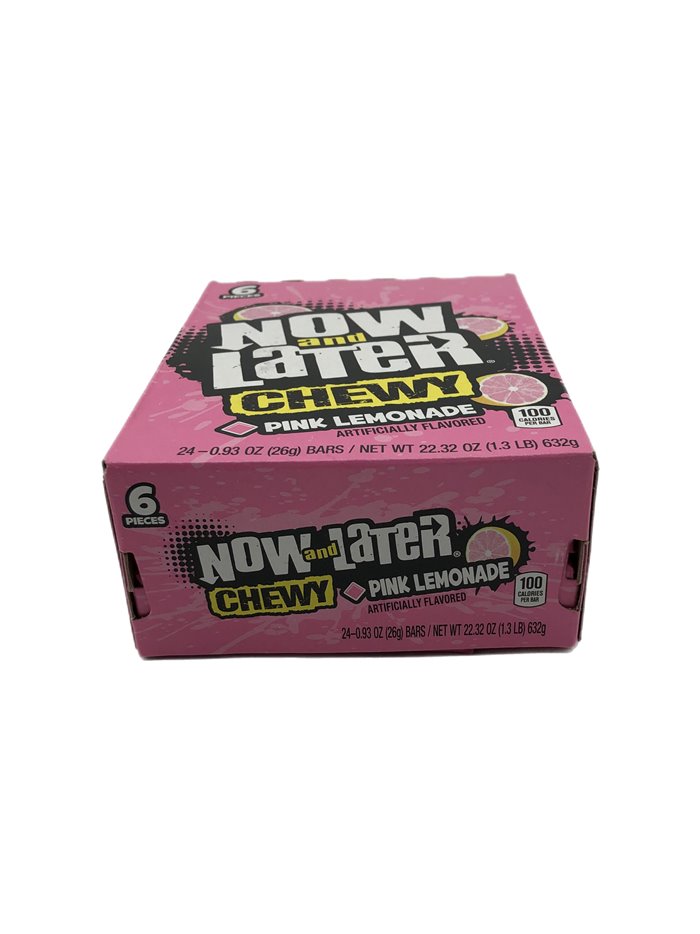 27904 - Now & Later Chewy Pink Lemonade 25?� - 24/6pcs - Box:  - Loc: L10