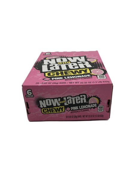 27904 - Now & Later Chewy Pink Lemonade 25?� - 24/6pcs - Box:  - Loc: L10