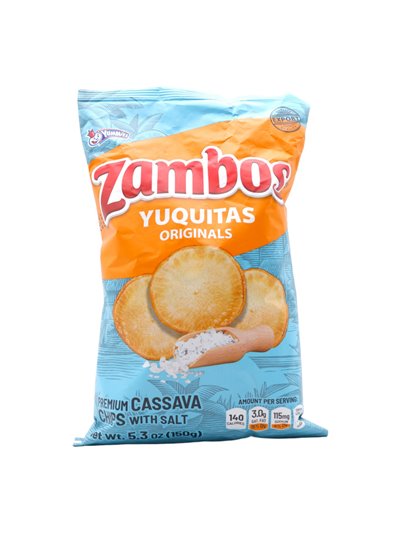 27998 - Zambos Cassava Chips Snack - 5.46oz. (Case of 24) - Box:  - Loc: N5