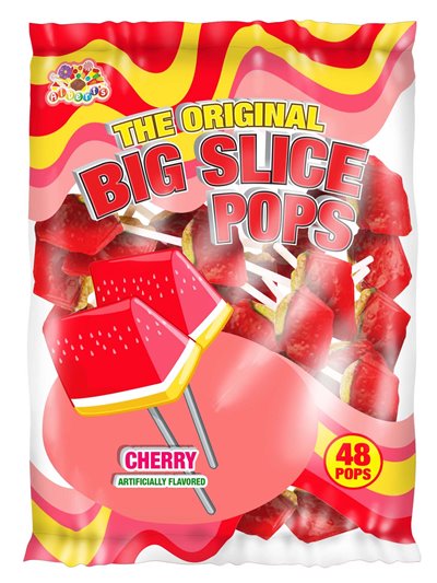 7560 - Big Slice Pops Cherry - 48ct - Box:  - Loc: M7