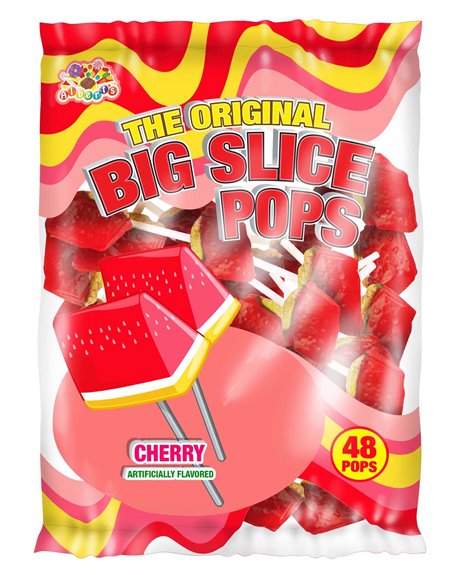 7560 - Big Slice Pops Cherry - 48ct - Box:  - Loc: M7