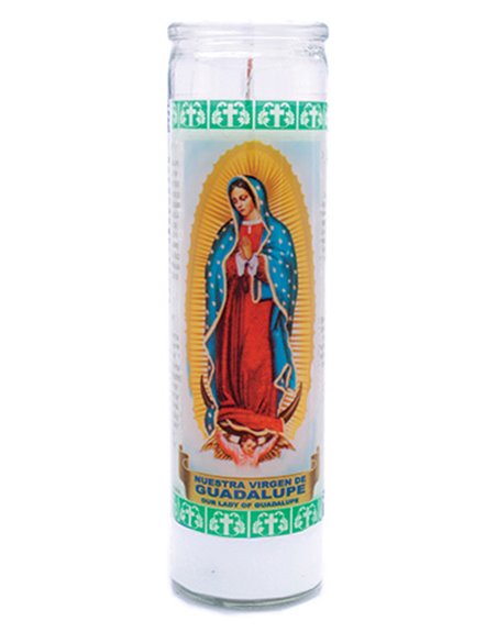 7583 - Candle Virgen Guadalupe White - (Case of 12) - Box:  - Loc: A10