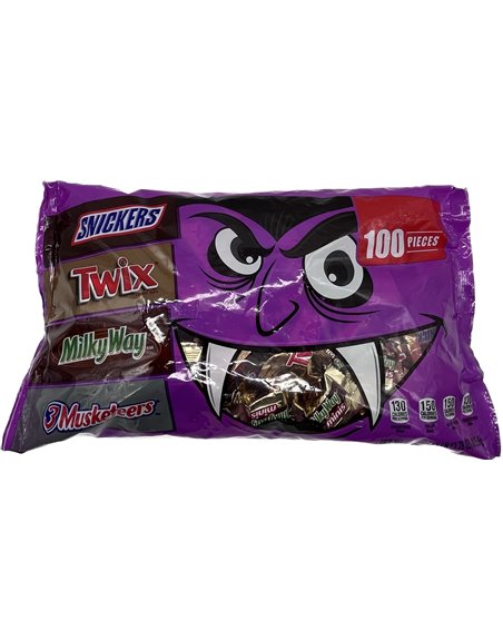 28227 - Snickers Fun Size (Snickers, Twix, MikyWay, 3Musketeers) - 90ct - Box:  - Loc: 