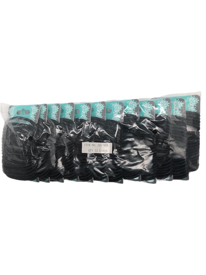 28386 - 18pcs No Metal Elastic Black - 05-309 - Box:  - Loc: J5