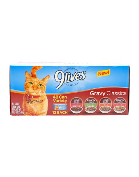 28565 - 9Lives Gravy Classics Variety Pack. - 5.5oz. (Case of 48) - Box:  - Loc: A8