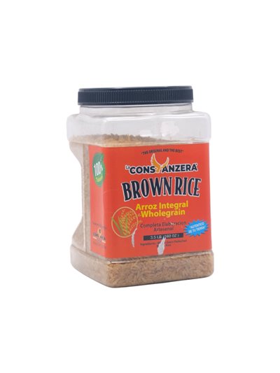 32574 - La Constanzera Brown Integral Rice. Jar - 6/3 lb. (Case Of 12) - Box: 12 Units - Loc: R4